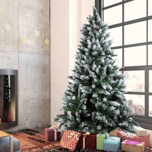 6ft Snow Flocked Christmas Tree 1.8m Artificial Holiday Christmas Pine