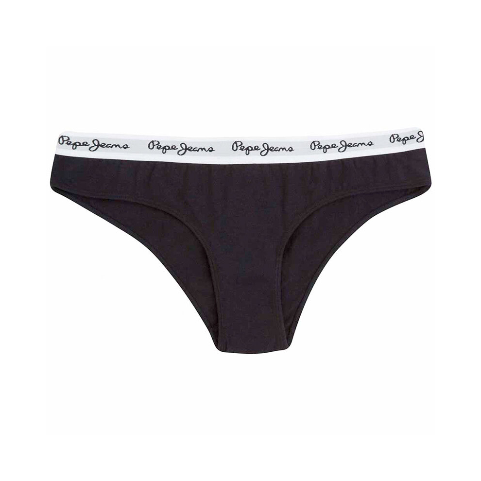 (Black, L) Pepe Jeans Womens Bikini Briefs Panties 1X Stretch Underwear