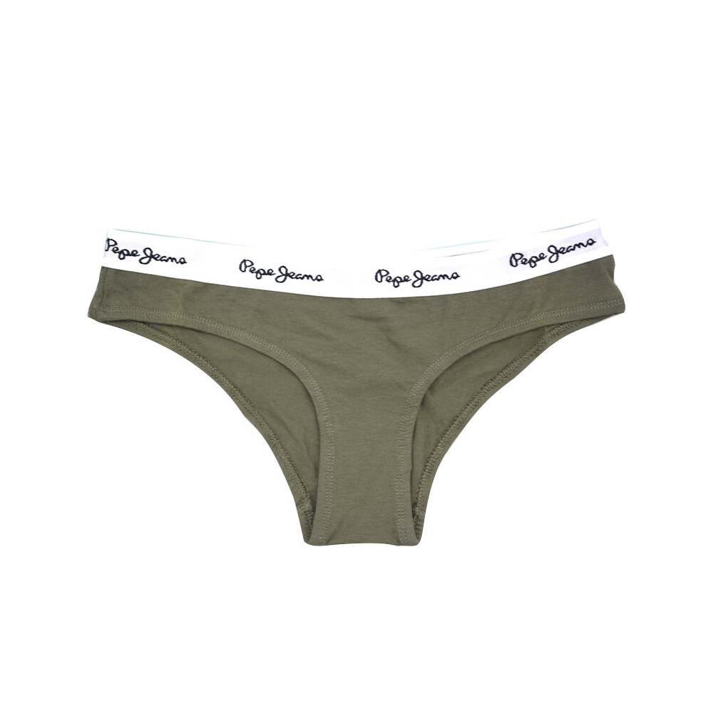 (Khaki, XS) Pepe Jeans Womens Bikini Briefs Panties 1X Stretch Underwear