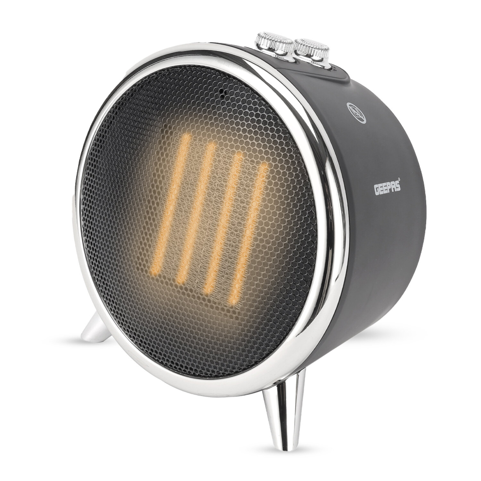Geepas Ptc Ceramic Heater | Electric Space Heater With 3 Heat Settings Fan/750/1500W | Electric Heater With Adjustable Thermostat & Tip-Over Switch