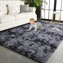 (60X110 CM, Tye Dye Grey) Exrta Large Rugs Shaggy Living Room Rug Carpet