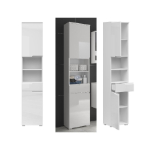 Tall Bathroom Cabinet Floor Storage Unit Drawer Tallboy White Gloss Spice