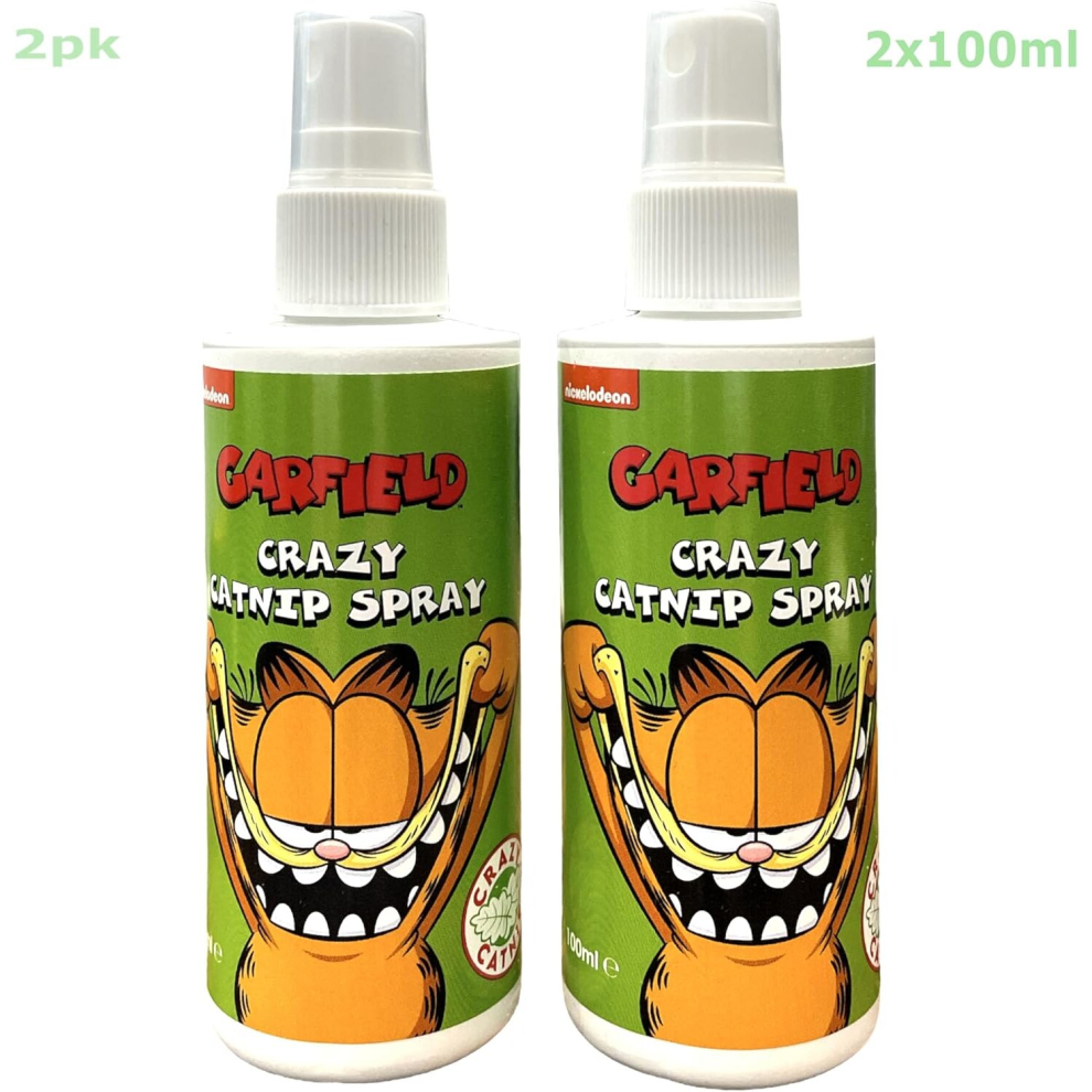 Garfield Crazy Catnip Spray 2 X 100ml Natural Catnip Oil Treat Dye & Alcohol Free