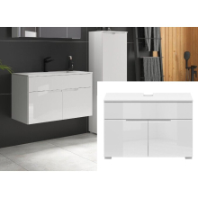 Vanity Sink Unit 800 Countertop Wall Floor Bathroom Cabinet White Gloss Spice