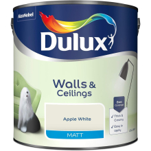 Dulux Matt Emulsion Paint For Walls And Ceilings - Apple White 2.5L