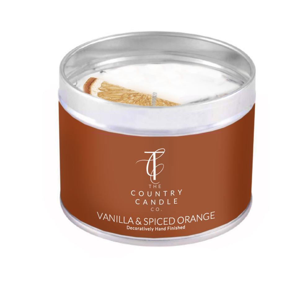 The Country Candle Co. Pastels Range Candle TIn - Vanilla & Spiced Orange-image-OPC-PCNDJQJ-NEW