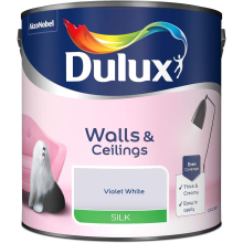 Dulux Silk Emulsion Paint For Walls And Ceilings - Violet White 2.5L