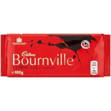 Cadbury Bournville Classic Dark Chocolate Bar 100g Pack of 3 Rich 36% Cocoa