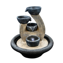 GEEZY Water Feature Tabletop Indoor LED Fountain Waterfall Home Decor (4 Bowls)