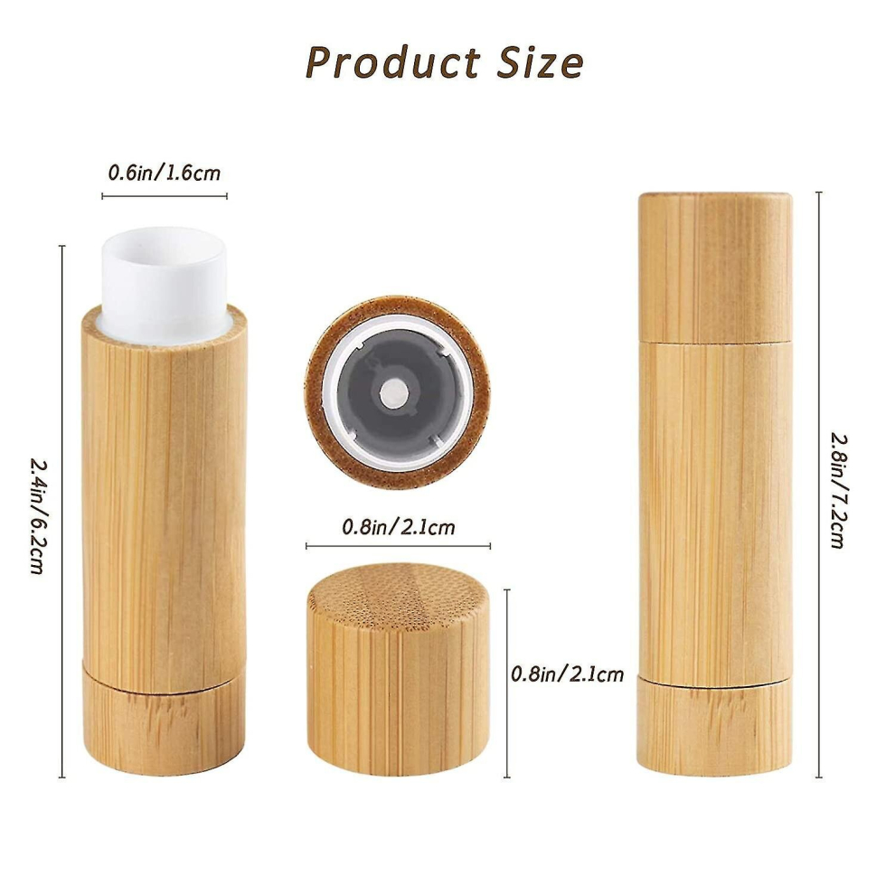 12 Bamboo Hollow Lipstick Tubes 5.5g Refillable Diy Lipstick Tube Containers