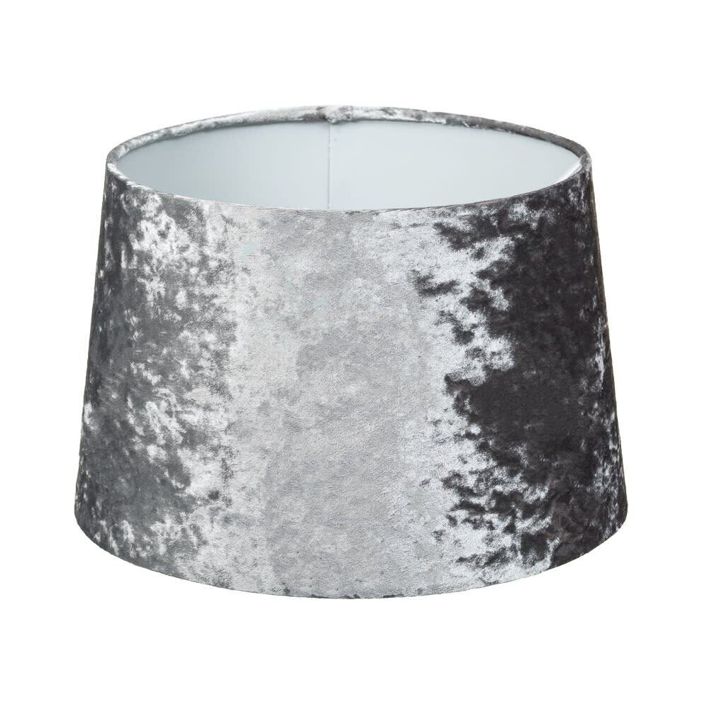 (11'') Dual Purpose Silver Velvet Crushed Effect Ceiling Table Shade Lampshade 9'' / 11''