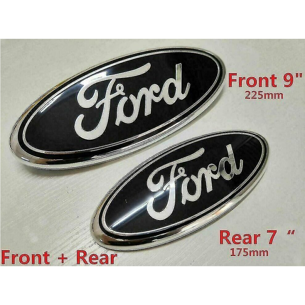 Ford Transit Front Rear Grille Badge Bonnet Emblem 2006-2014 Mk6 Mk7 Black 9317312168405