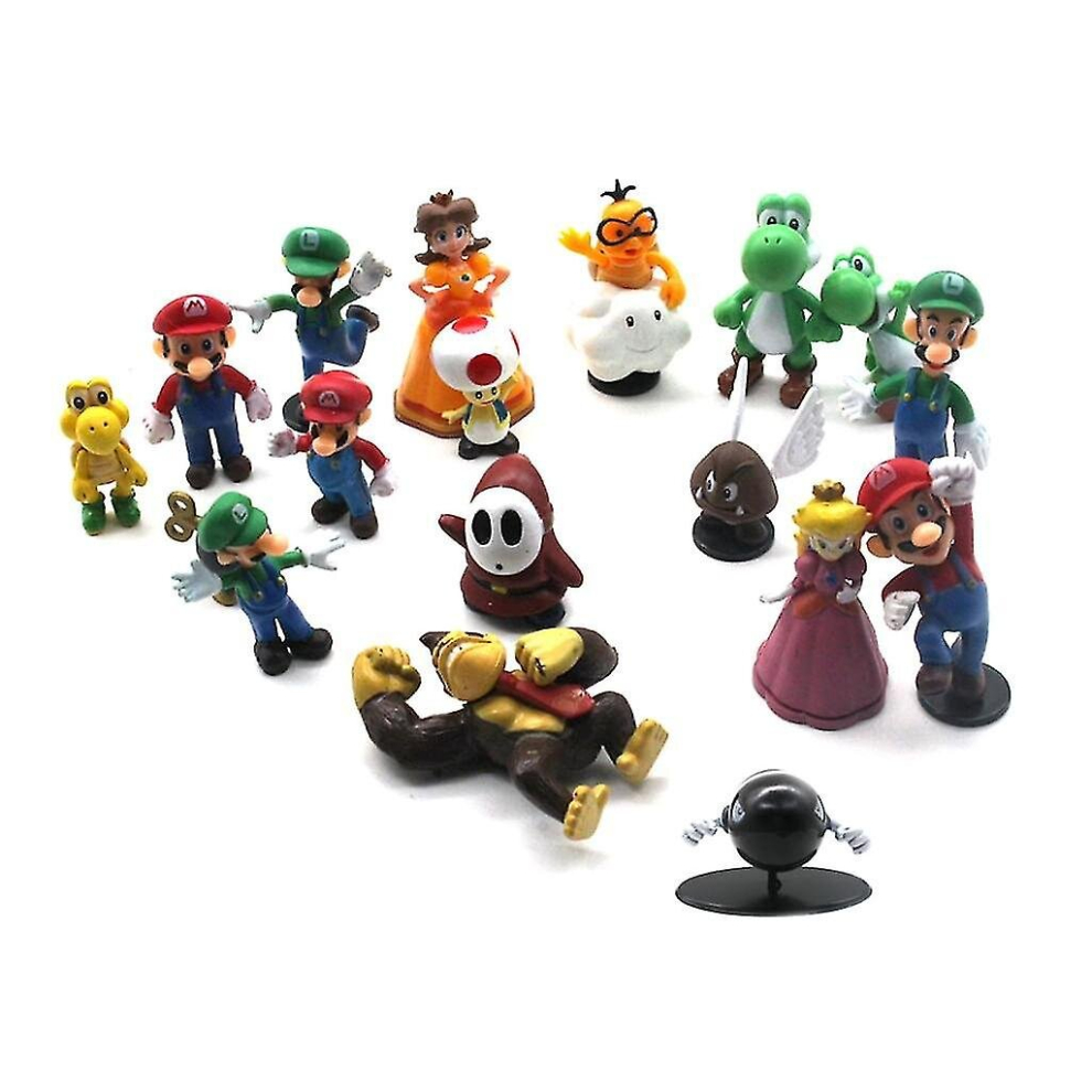 18 Pcs Cake Toppers Super Mario Figures Cute Toys Birthday Kids Gift