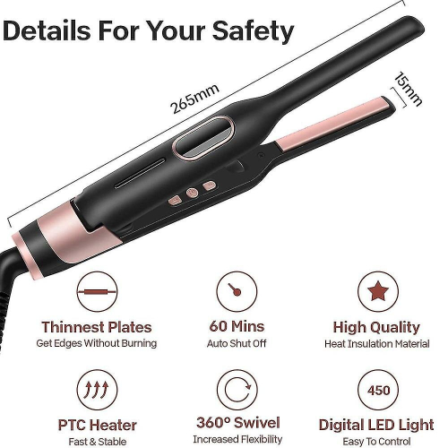 Small Flat Iron For Short Hair - Adjustable Temperature - Fast Heat Up (dual Voltage) 1