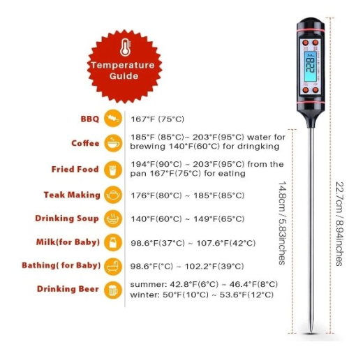 Ψηφιακό θερμόμετρο κουζίνας για τρόφιμα BBQ Υγρά Θερμόμετρο τηγανίσματος 2