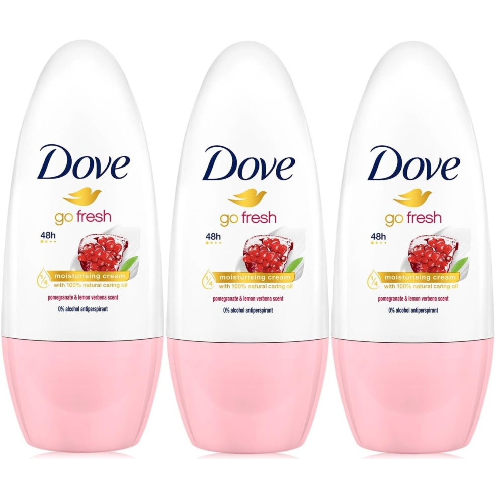 3 x Dove 48H protection Anti-perspirant Roll On 50 ml - Pomegranate & Lemon Verbana