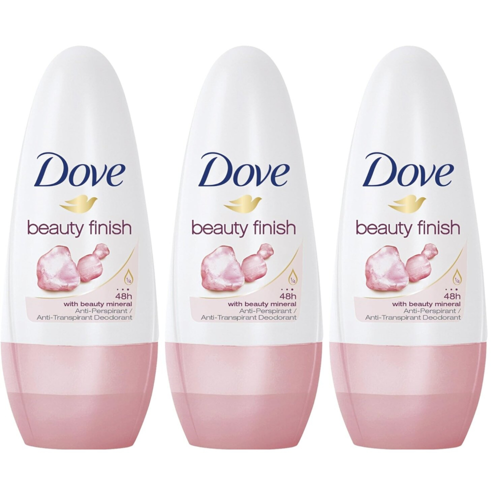 3 x Dove 48H protection Anti-perspirant Roll On 50 ml - Beauty Finish