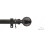 (Black Nickle, 120cm - 210cm) Extendable 25-28mm Plain Metal Ball Curtain Pole 1