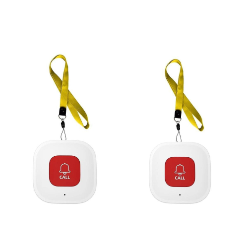 2pack Tuya Wifi Smart Sos Call Button Wireless Caregiver Pager Phone Alert Transmitter Emergency Call Button