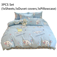 (Style I 3Pcs) Bedding Sanrio Sets 34 Pcs Cinnamoroll Kuromi Duvet Cover Pillowcase Sheet Gift