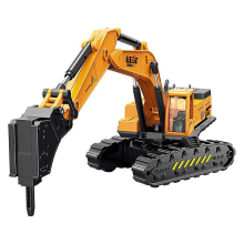 Simulation Engineering Excavator Vehicle Children's Toy Drilling Machine Model Boy Car Model