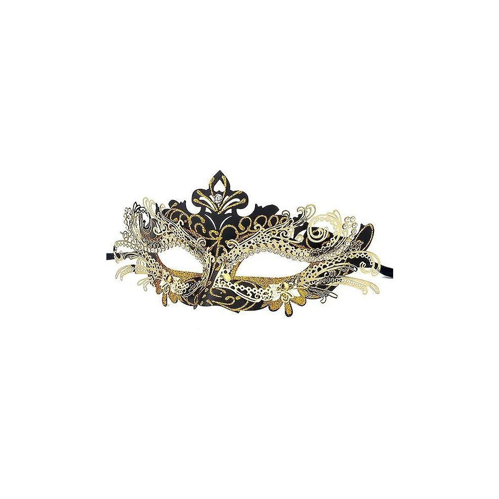 Venetian mask (black gold), for masked ball and costume, for women-image-OPC-PCNFFBN-NEW