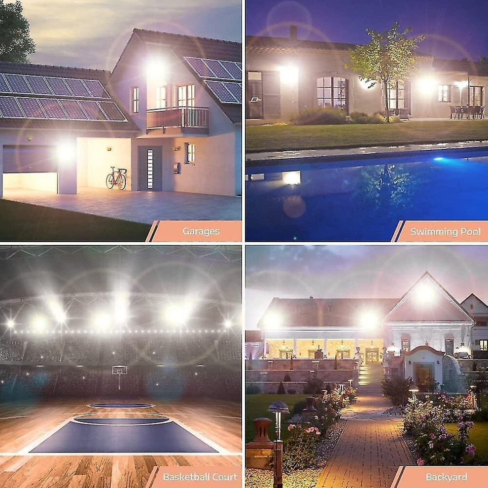 100W Powerful Outdoor Led Flood 6500K 10000 Lm Outdoor Security Ip67 Waterproof Exterior Fixture, Outdoor Led Spot For Patio, Light