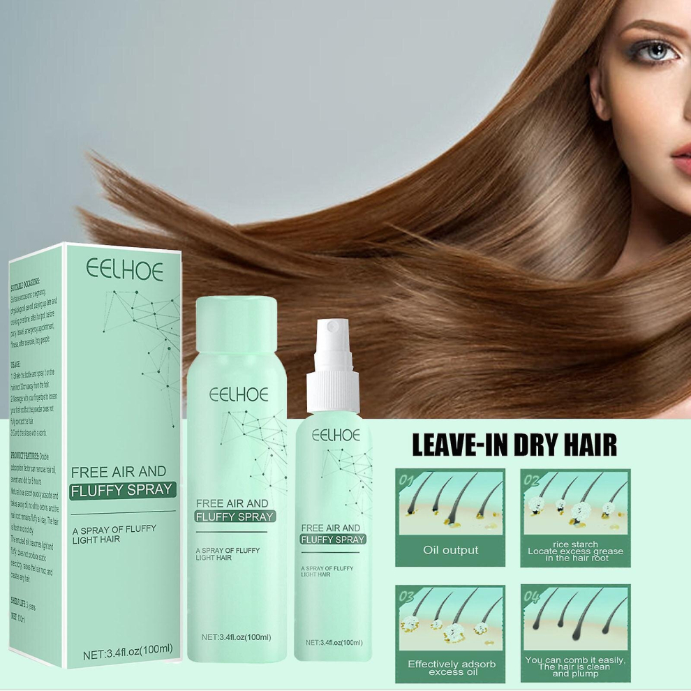 Eelhoe Disposable Dry Hair Spray Air Fluffy Degreasing Head Dry And Showing Volume Disposable Hair Control Oil Lazy Hair Dryer