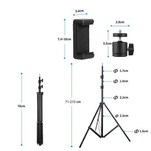 Adjustable 2.1m Tripod Stand Mobile Phone 2