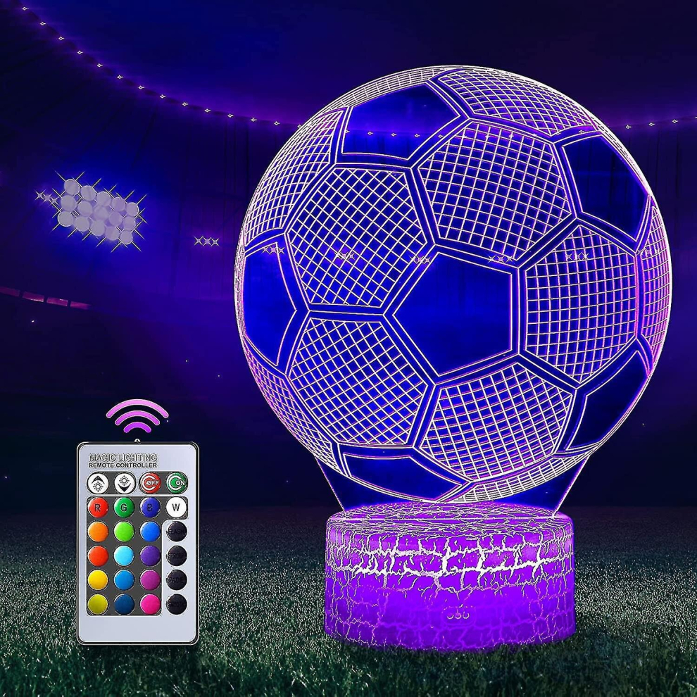 Football Night Light, 3d Led Lamp Optical Illusion Night Light Kids, Illusion Soccer Night Effect For Bedroom Bedside Table Girl Son Surprise Birthday