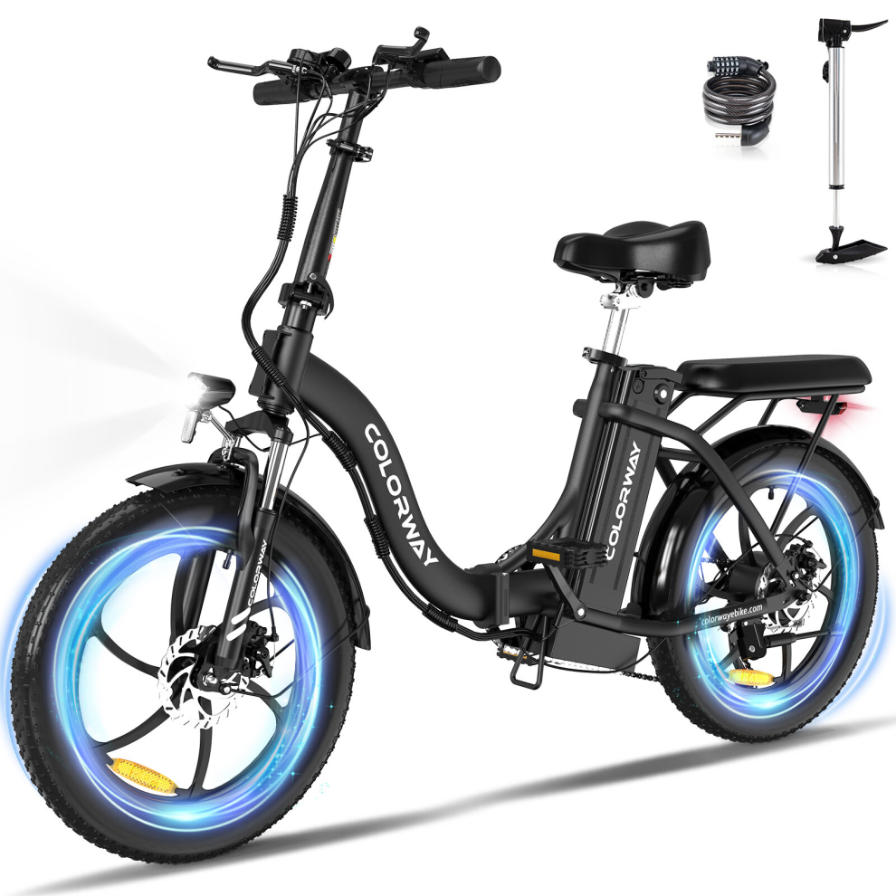 COLORWAY E bike 20" Folding Bike with 36V Battery 250W Motor for Adult