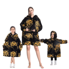(Cheetah) 2023 New Cartoon Children's Blanket Hoodie Warm and cosy Outdoor cold weather clothing Cotton robe