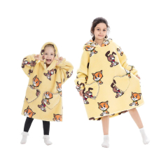 (Cat and Dog) 2023 New Cartoon Children's Blanket Hoodie Warm and cosy Outdoor cold weather clothing Cotton robe