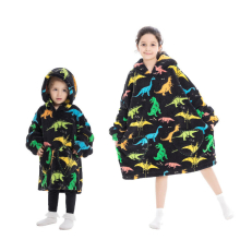 (Dinosaur) 2023 New Cartoon Children's Blanket Hoodie Warm and cosy Outdoor cold weather clothing Cotton robe