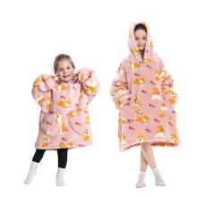 (Corgi) 2023 New Cartoon Children's Blanket Hoodie Warm and cosy Outdoor cold weather clothing Cotton robe