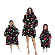 (Strawberry) 2023 New Cartoon Children's Blanket Hoodie Warm and cosy Outdoor cold weather clothing Cotton robe