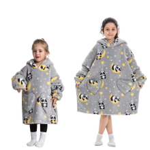 (Panda) 2023 New Cartoon Children's Blanket Hoodie Warm and cosy Outdoor cold weather clothing Cotton robe