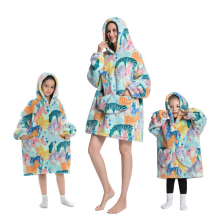(Zebra) 2023 New Cartoon Children's Blanket Hoodie Warm and cosy Outdoor cold weather clothing Cotton robe