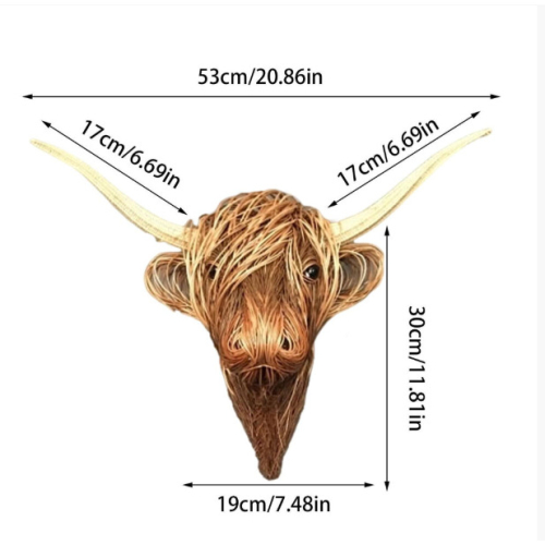 Ζωικά Διακόσμηση τοίχου ρητίνη Highland Cow Mounted Διακοσμήσεις ρεαλιστική τέχνη Μπάνιο 2
