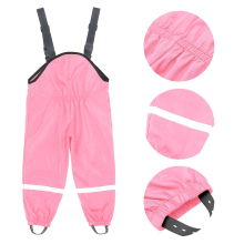(Pink, 80) Kids PU backpack rain trousers Children's rain gear kindergarten small and medium children One-piece waterproof