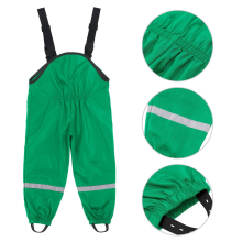(Green, 128) Kids PU backpack rain trousers Children's rain gear kindergarten small and medium children One-piece waterproof