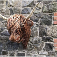 Ζωικά Διακόσμηση τοίχου ρητίνη Highland Cow Mounted Διακοσμήσεις ρεαλιστική τέχνη Μπάνιο