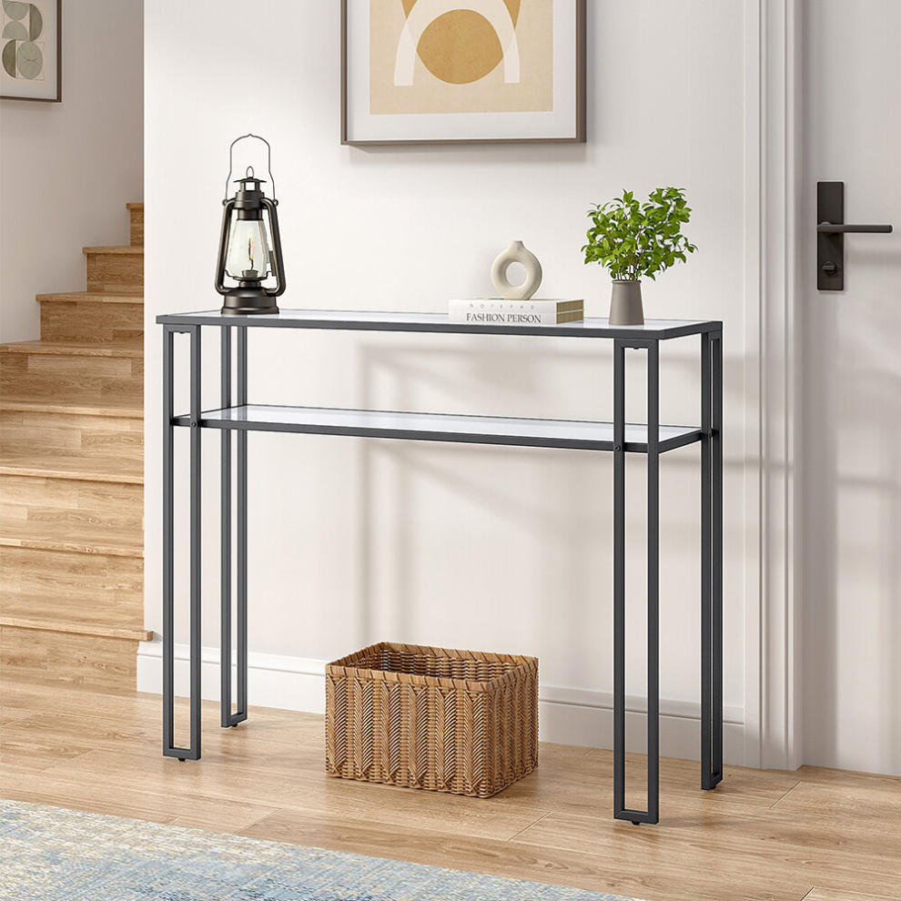 Modern Multi-function Tempered Glass Console Table
