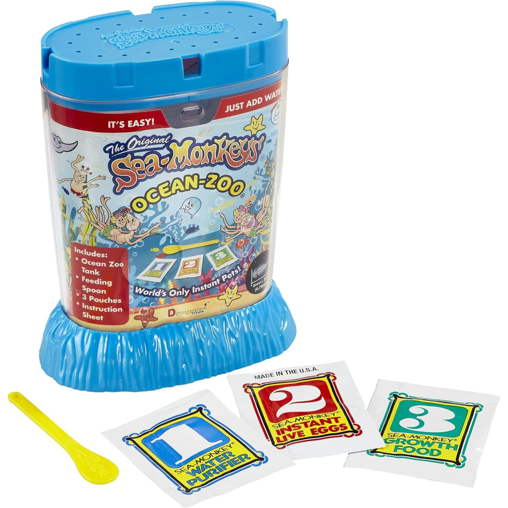 The Original Sea Monkeys - Ocean Zoo - Grow Your Own Pets Science Kit- Includes Eggs, Food, and Water Purifier