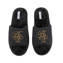 (Black, UK 7 ) BRAVE SOUL Mens Indoor Slippers Unisex Sliders Flip Flops Sandals Size 6-12