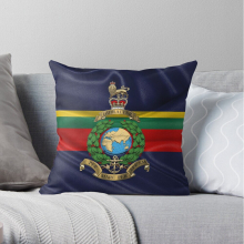 Pillow Cases Royal Marines - RM Badge over Royal Marine Flag Throw Cover 12x12 16x16 18x18 inch 7 Size
