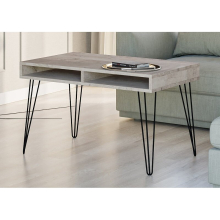 Coffee Table Storage Shelf Industrial Metal Hairpin Legs Grey Oak MR