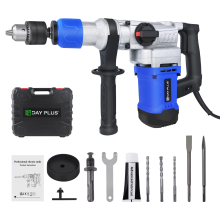 SDS-Plus Heavy Duty Rotary Hammer Drill 1080W 3 Functions in 1 Variable Speed Including Chisels and Drill Bits with Carrying Case