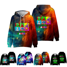 (9-10Years, D) Garten of Banban 3D Printed Hoodies Kids Fans Hooded Pullovers Drawstring Sweatshirt Winter Tops
