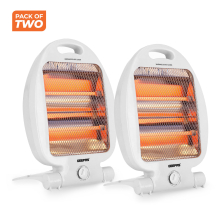 Quartz Halogen Heater 600W Portable Upright Ideal for Home Office Pack of 2
